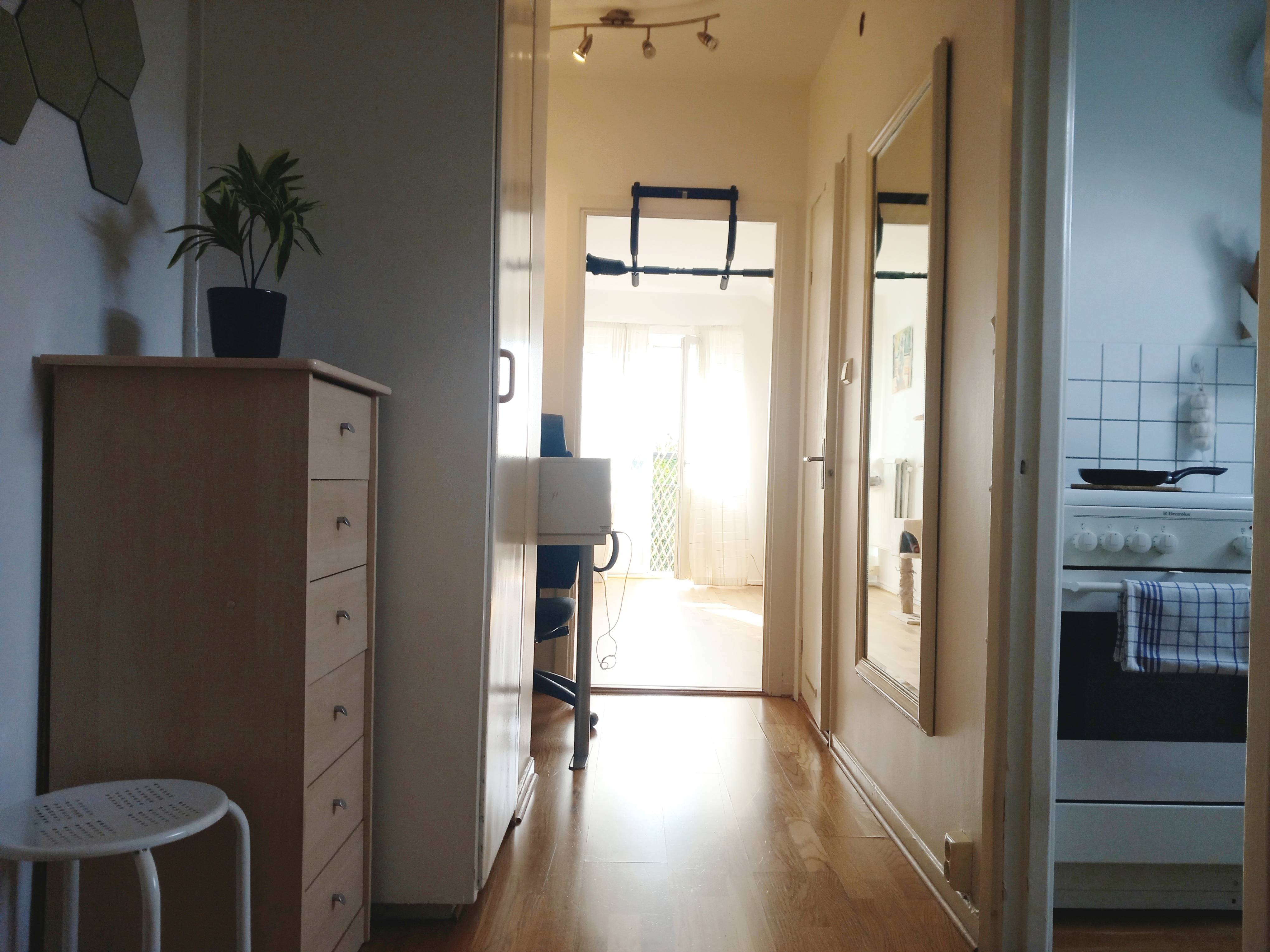 Ljus etta uthyres i andrahand med fransk balkong i Ekostaden Augustenborg